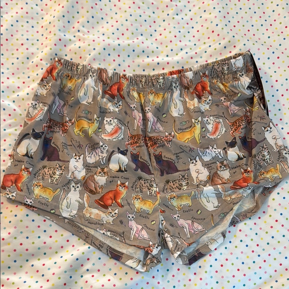 Women's Cat Print Sleepwear Set - Tan - Picture 4 of 6